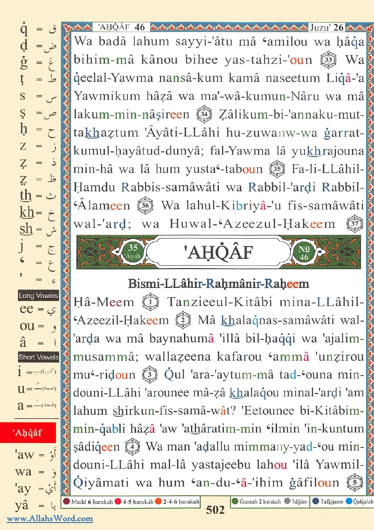 Surah Al-Ahqaf Reader, page 1007