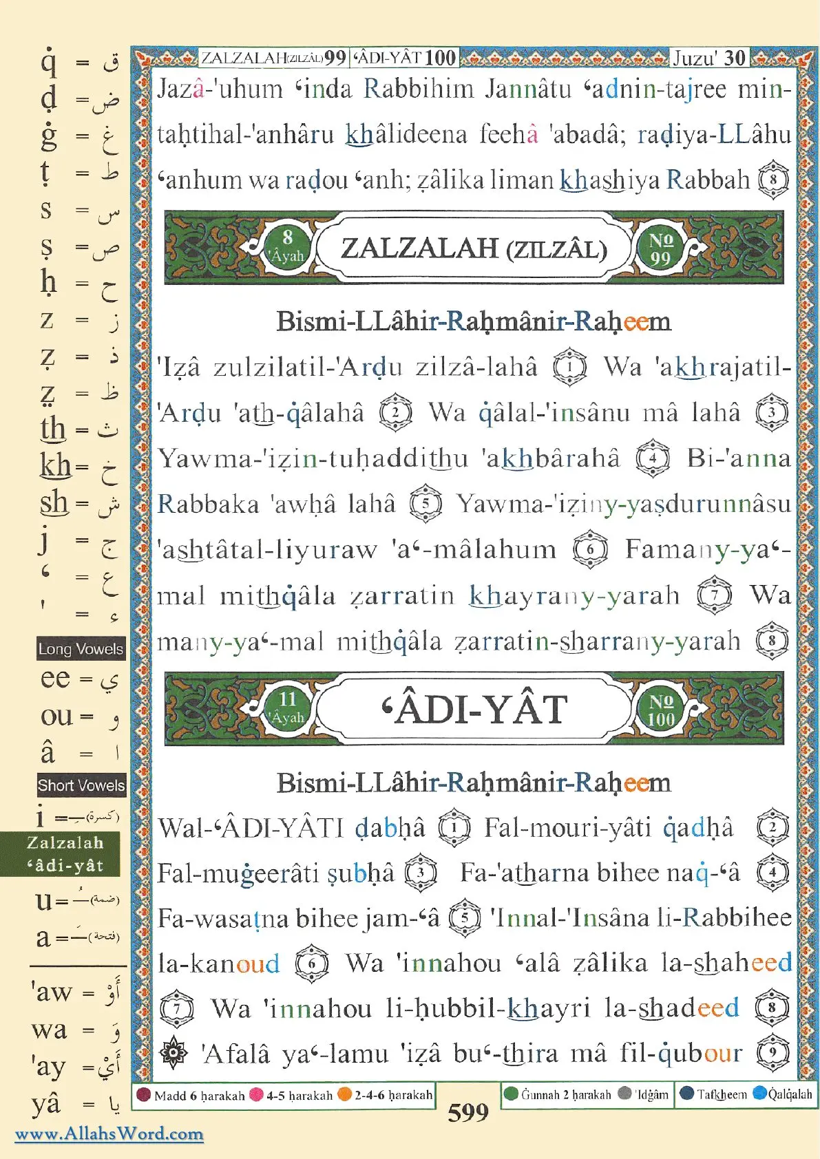 Surah Az-Zalzalah Reader, page 1201